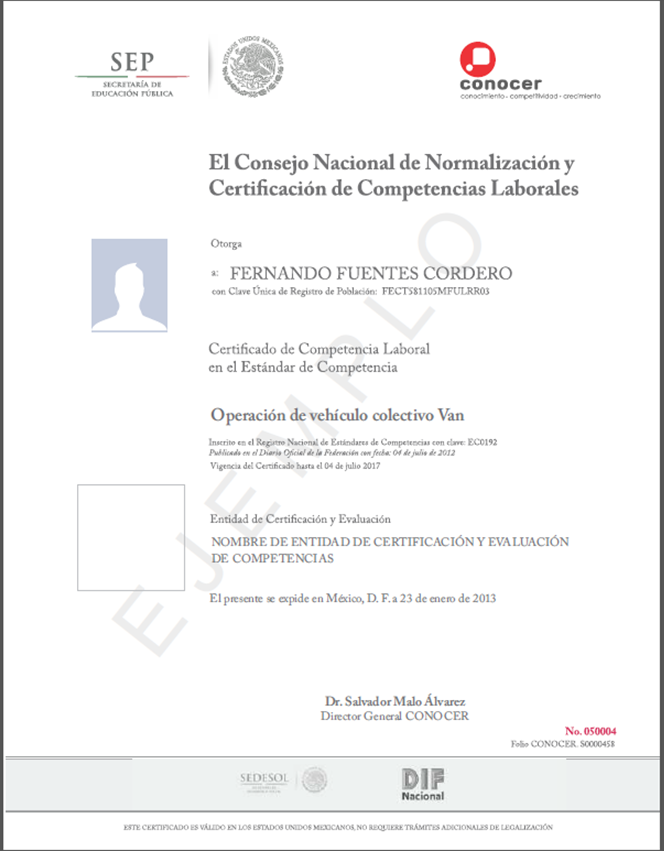 certificado conocer
