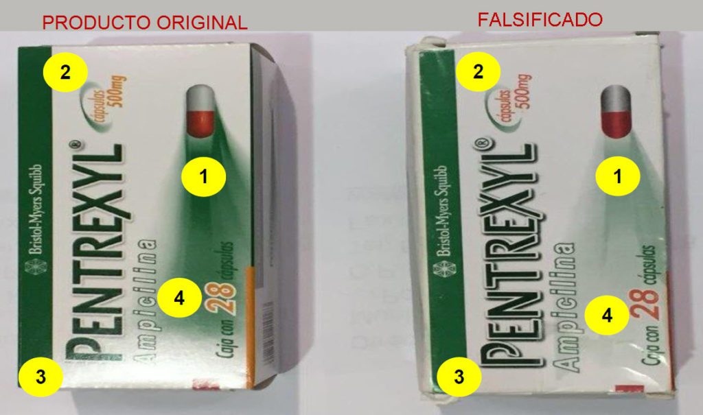 Presumible Falsificación Pentrexyl Caps 500mg | ANAFARMEX